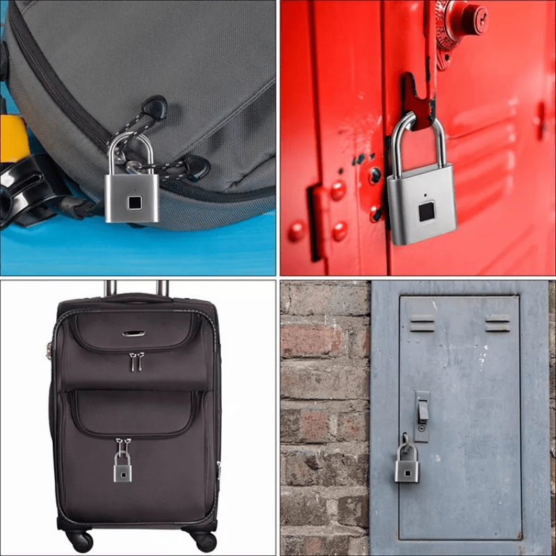 Cadenas Intelligent Compact à Empreinte Digitale - Étanche, Sécurité Sans Clé, Rechargeable par USB, Alliage de Zinc Léger - Idéal pour Bagages, Valises et Sacs à Dos