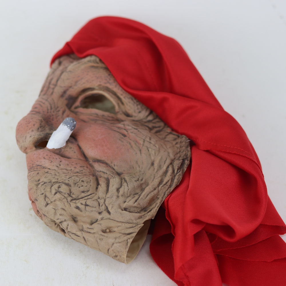 [Red Hood Halloween Mask] Halloween Mask, Little Red Hood Smoking Grandma Old Woman, Party Props, Ideal Gift for Men & Women