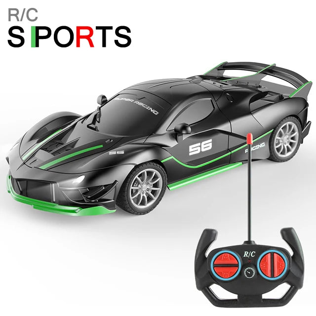 Voiture RC 2.4G 4CH Télécommandée 1:18 avec Lumières LED Voitures de Sport Haute Vitesse Véhicule de Drift Radiocommandé Jouet pour Garçons et Filles