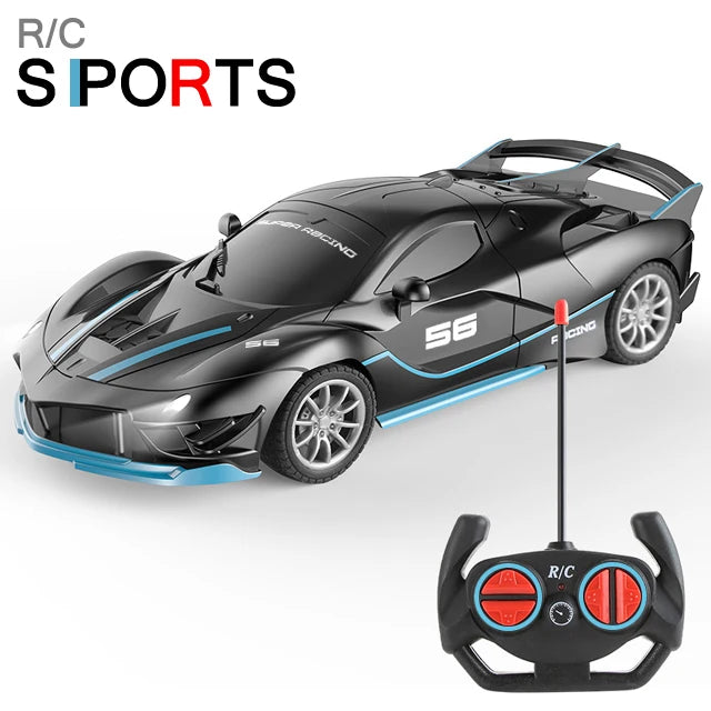 Voiture RC 2.4G 4CH Télécommandée 1:18 avec Lumières LED Voitures de Sport Haute Vitesse Véhicule de Drift Radiocommandé Jouet pour Garçons et Filles