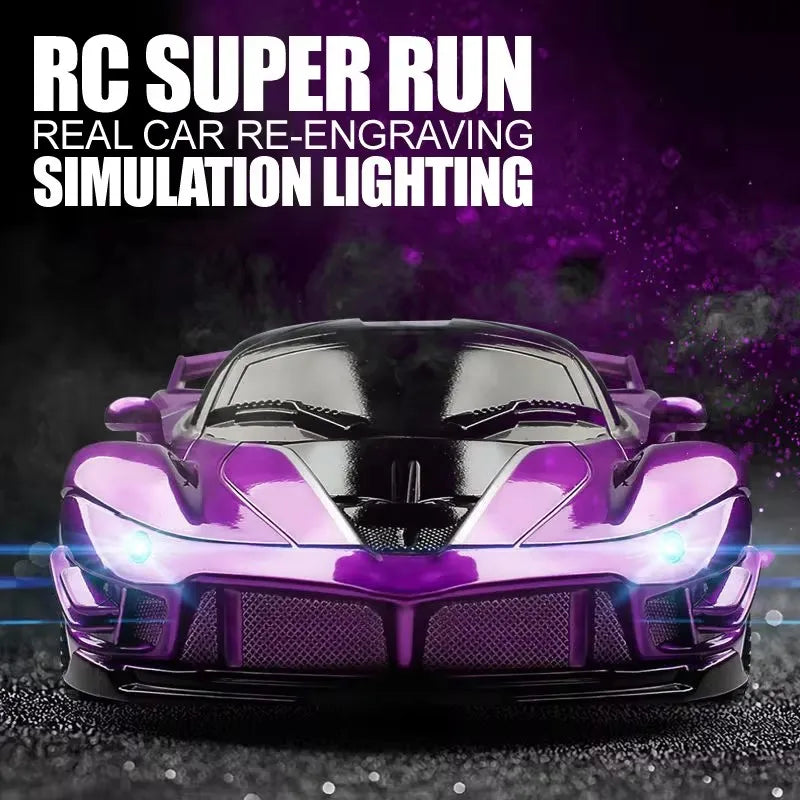Voiture RC 2.4G 4CH Télécommandée 1:18 avec Lumières LED Voitures de Sport Haute Vitesse Véhicule de Drift Radiocommandé Jouet pour Garçons et Filles