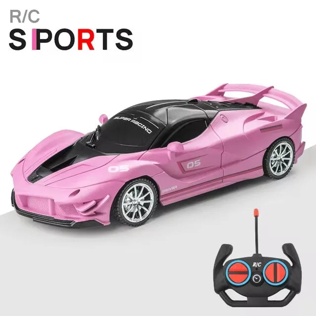 Voiture RC 2.4G 4CH Télécommandée 1:18 avec Lumières LED Voitures de Sport Haute Vitesse Véhicule de Drift Radiocommandé Jouet pour Garçons et Filles