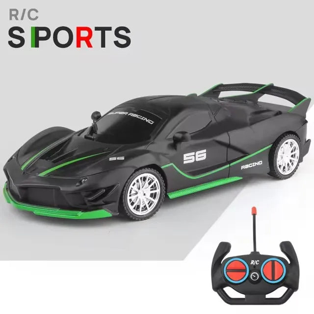 Voiture RC 2.4G 4CH Télécommandée 1:18 avec Lumières LED Voitures de Sport Haute Vitesse Véhicule de Drift Radiocommandé Jouet pour Garçons et Filles