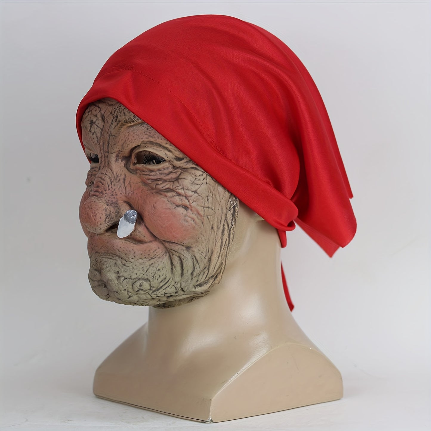 [Red Hood Halloween Mask] Halloween Mask, Little Red Hood Smoking Grandma Old Woman, Party Props, Ideal Gift for Men & Women