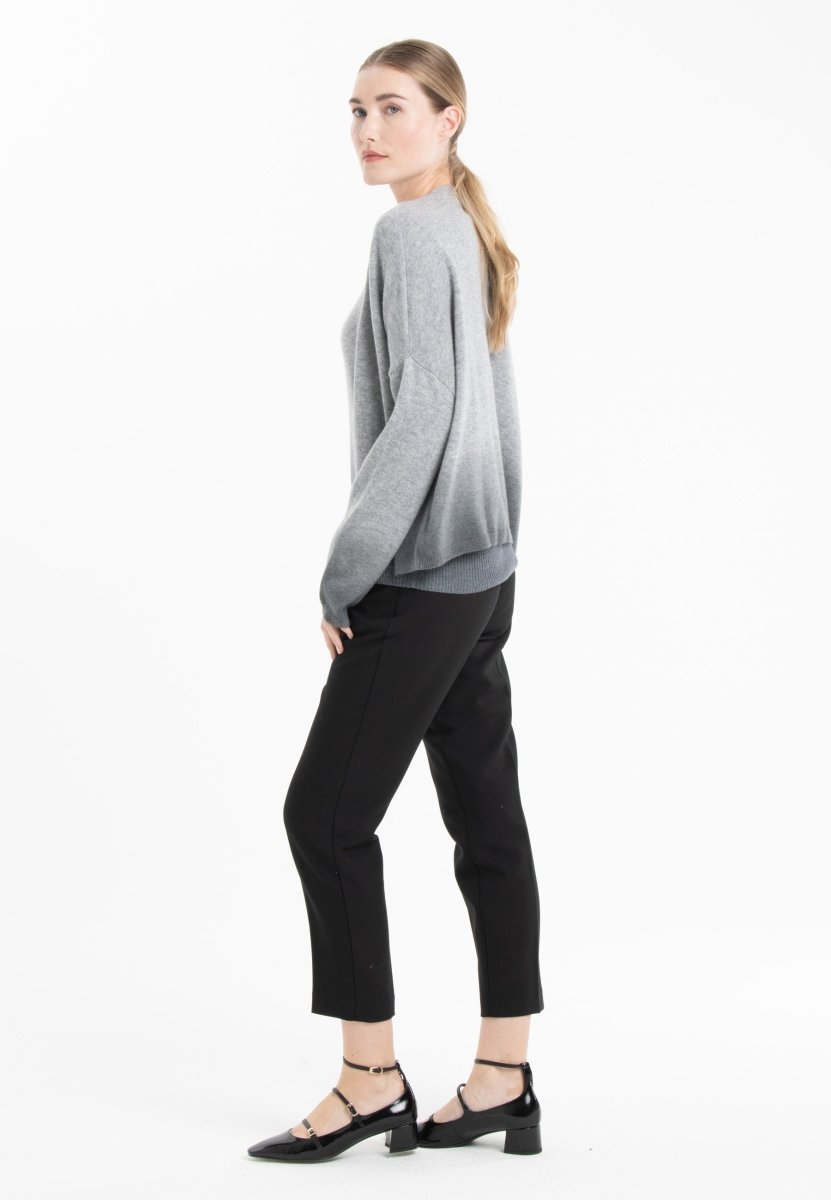 Veste femme en cachemire tie & dye gris clair & gris anthracite - NAMI 12